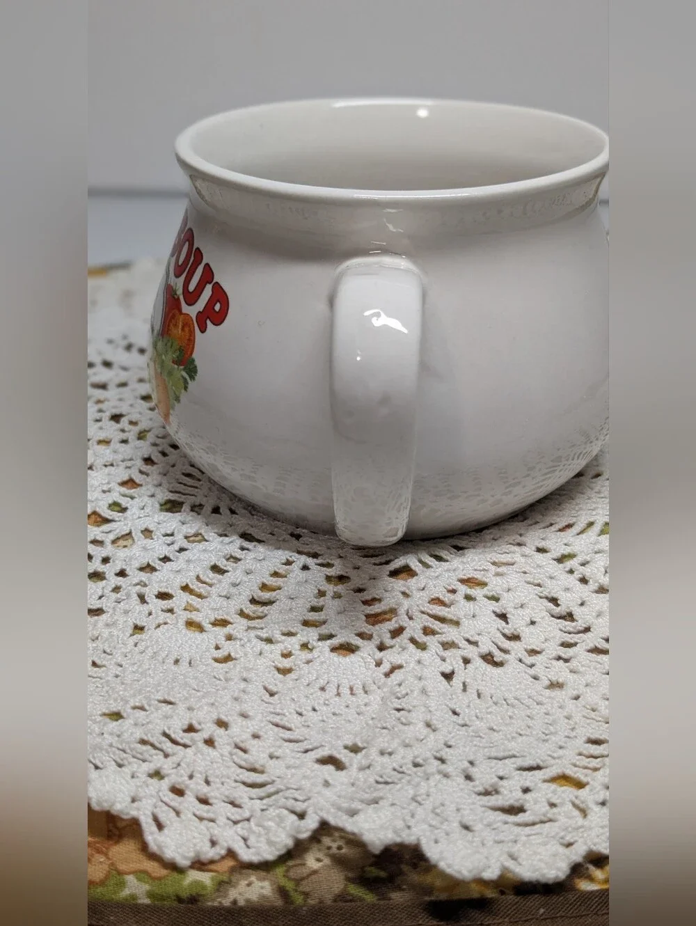 Dat’l Do-It Tomato Soup Recipe Mug 3.25x3.75” Vintage Ceramic Retro Chili Cup